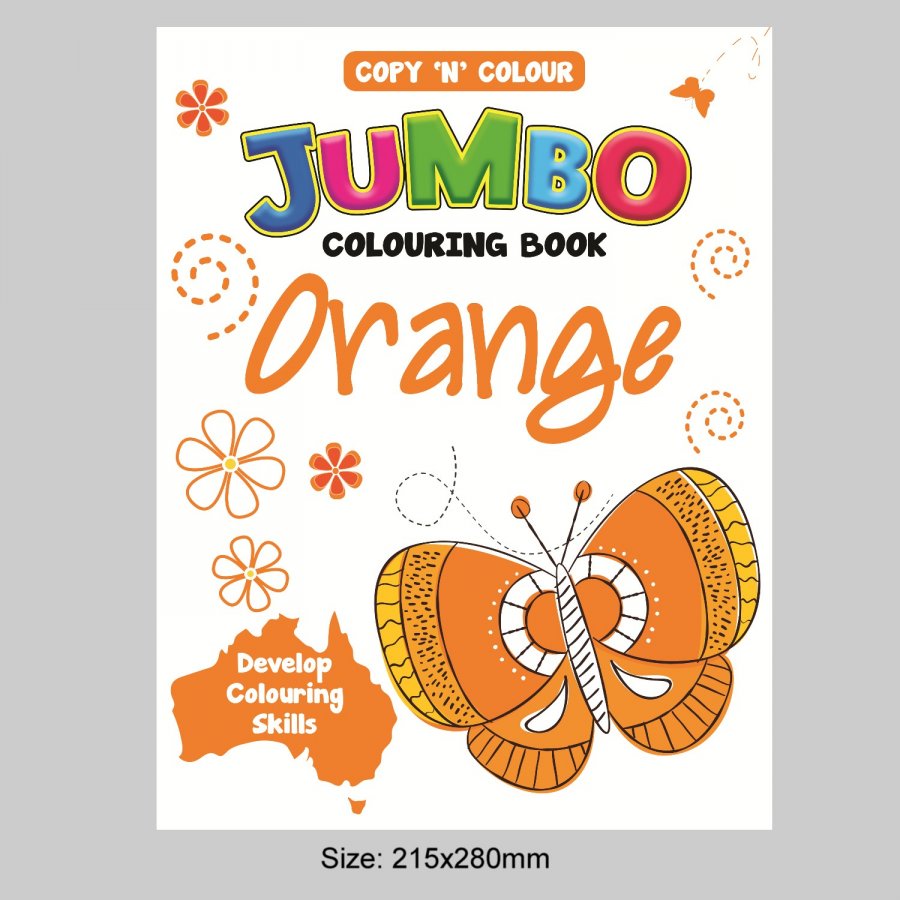 64 Pages Copy \'N\' Colour Jumbo Colouring Book ORANGE (MM76335)